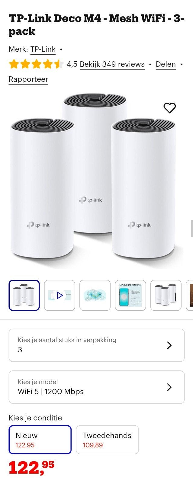 TP-Link Deco M4 Mesh WiFi Versterkers (3 stuks), Computers en Software, Ophalen of Verzenden, Zo goed als nieuw, TP-Link