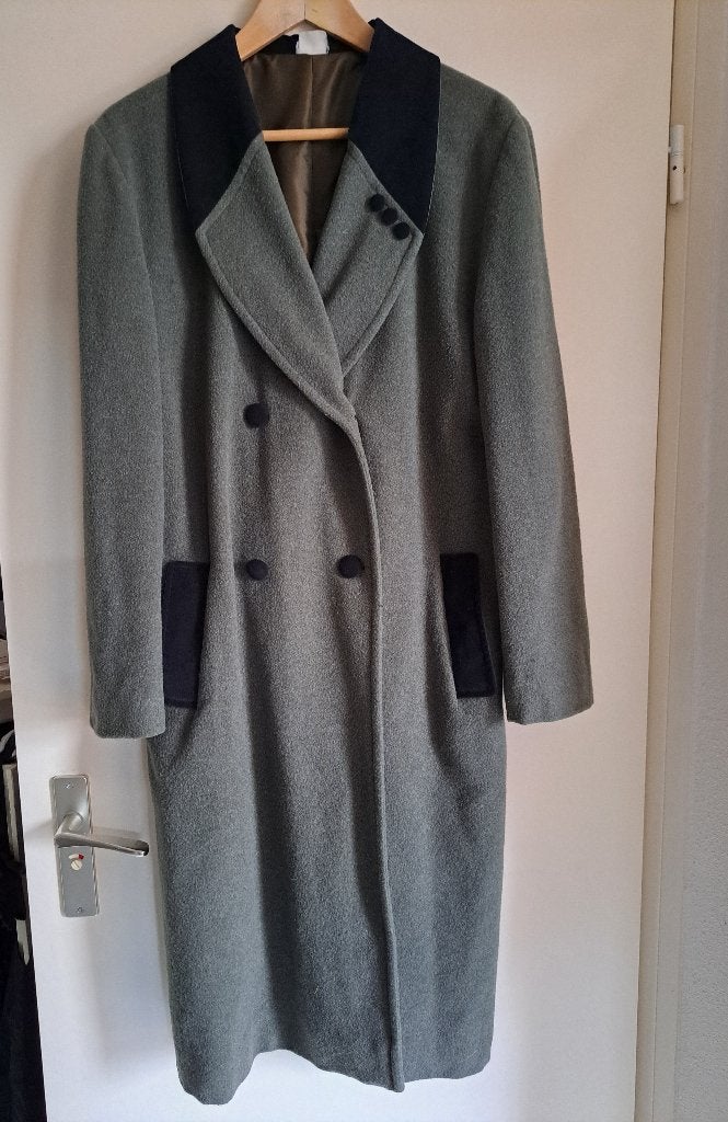 Lange Groene Vintage jas - maat L, Kleding | Dames, Verzenden, Maat 42/44 (L), Zo goed als nieuw, Vintage