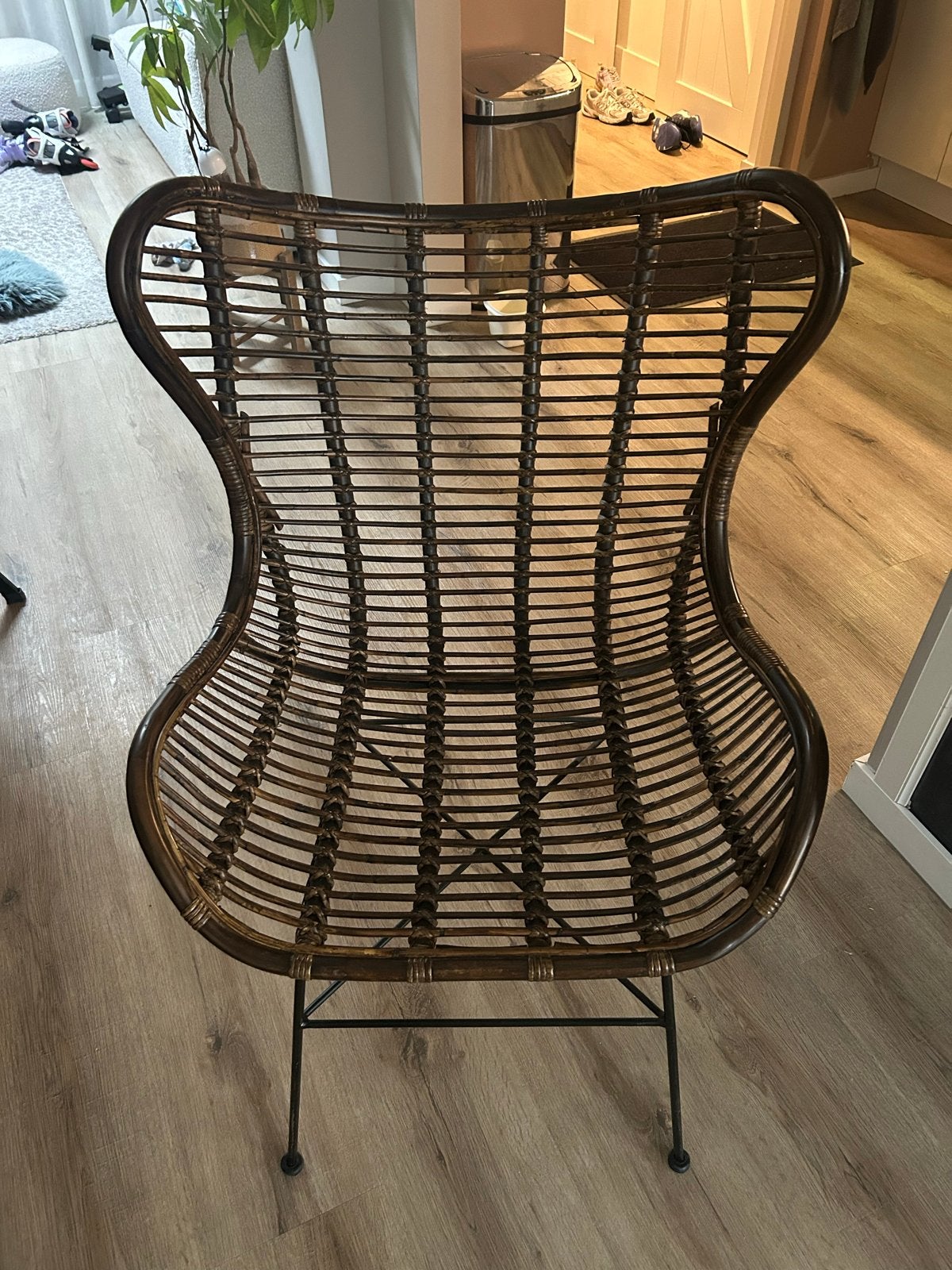 Rotan fauteuil, bruin, zo goed als nieuw, Ophalen, Bruin, Riet of Rotan, Zo goed als nieuw