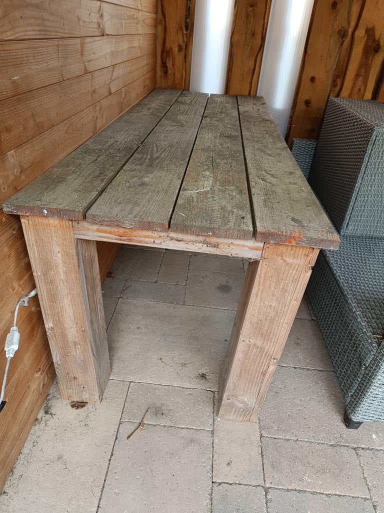 Grote robuuste tuintafel douglas hout, Tuin en Terras, Ophalen, Gebruikt, Rechthoekig, Hout
