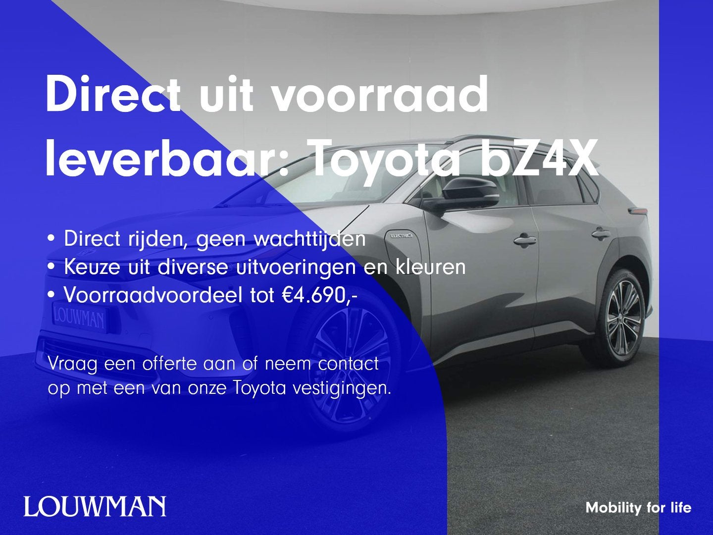 Toyota Bz4x Premium 4WD 71 kWh | Panoramisch dak | JBL | 20", Auto's, Toyota, Automaat, 12 maanden, Wit, 416 km