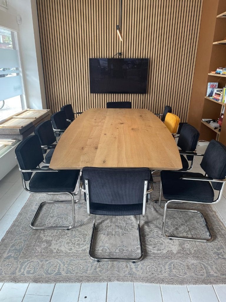 Moderne ovale tafel, Huis en Inrichting, Tafels | Eettafels, Ophalen, 100 tot 150 cm, Eikenhout, 200 cm of meer