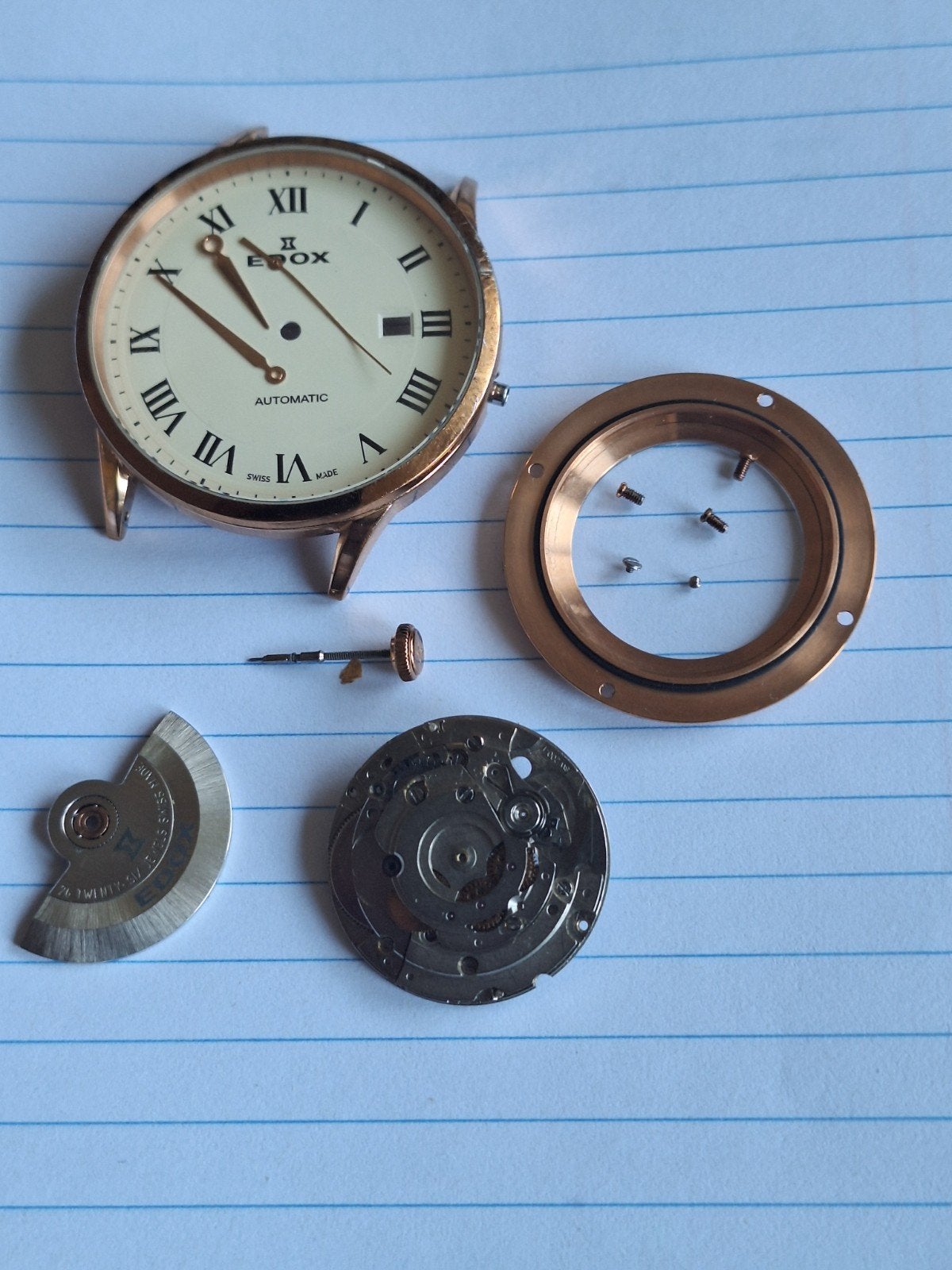 Edox horloge voor hobbyist - defect met ontbrekende delen, Sieraden, Tassen en Uiterlijk, Horloges | Heren, Overige merken, Gebruikt