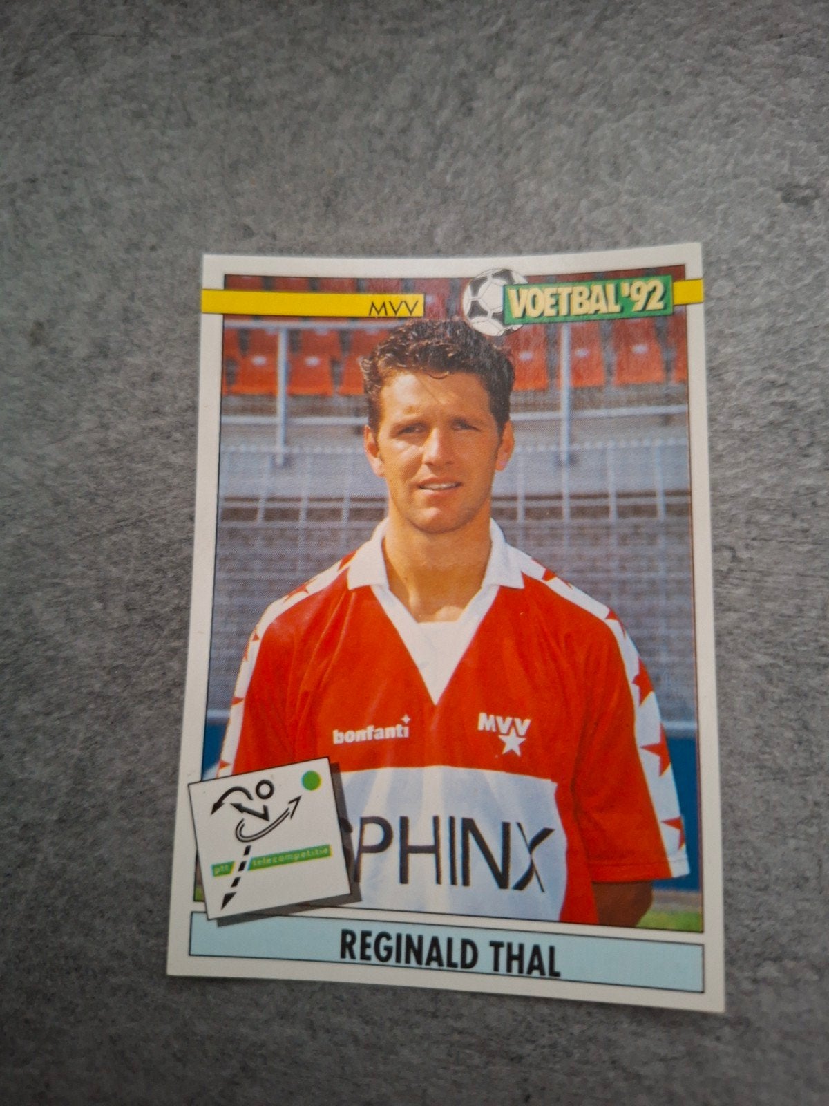 Panini sticker Voetbal 92. Reginald Thal MVV Maastricht., Ophalen of Verzenden, Zo goed als nieuw, Sticker