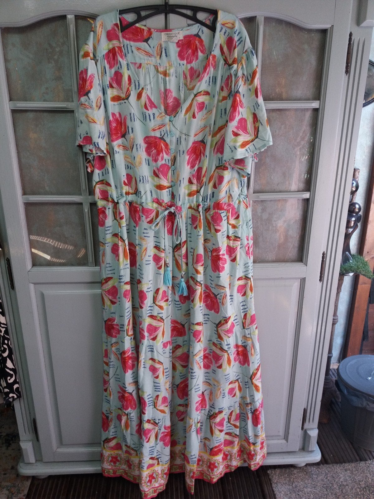 Lange gebloemde zomerjurk maat 50/52, Kleding | Dames, Orientique australian, Ophalen of Verzenden, Nieuw, Meerkleurig