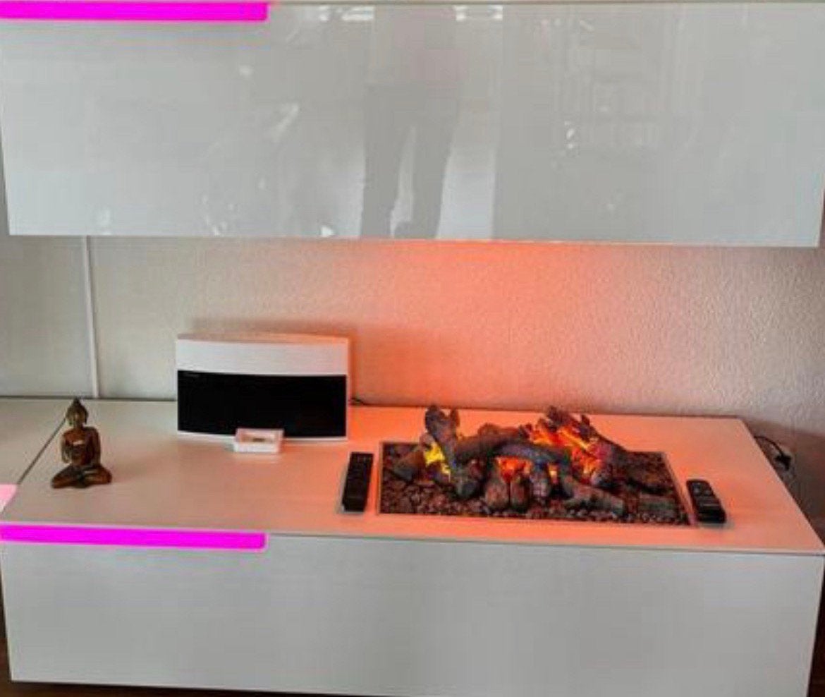 Meubel met sfeerhaard, opbergruimte en LED verlichting, Ophalen, Zo goed als nieuw