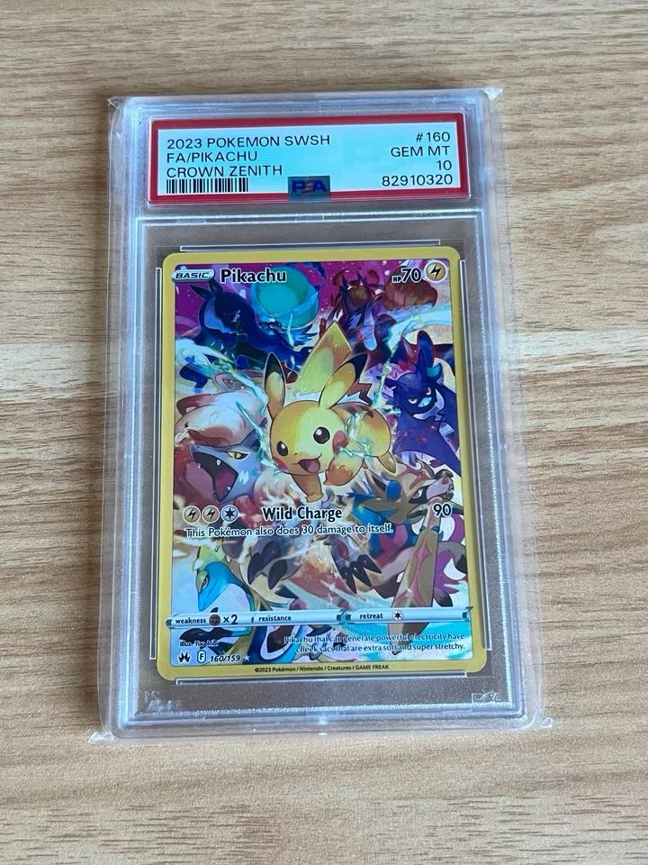 Pokémon Pikachu 160/159 Crown Zenith PSA 10, Ophalen of Verzenden, Nieuw