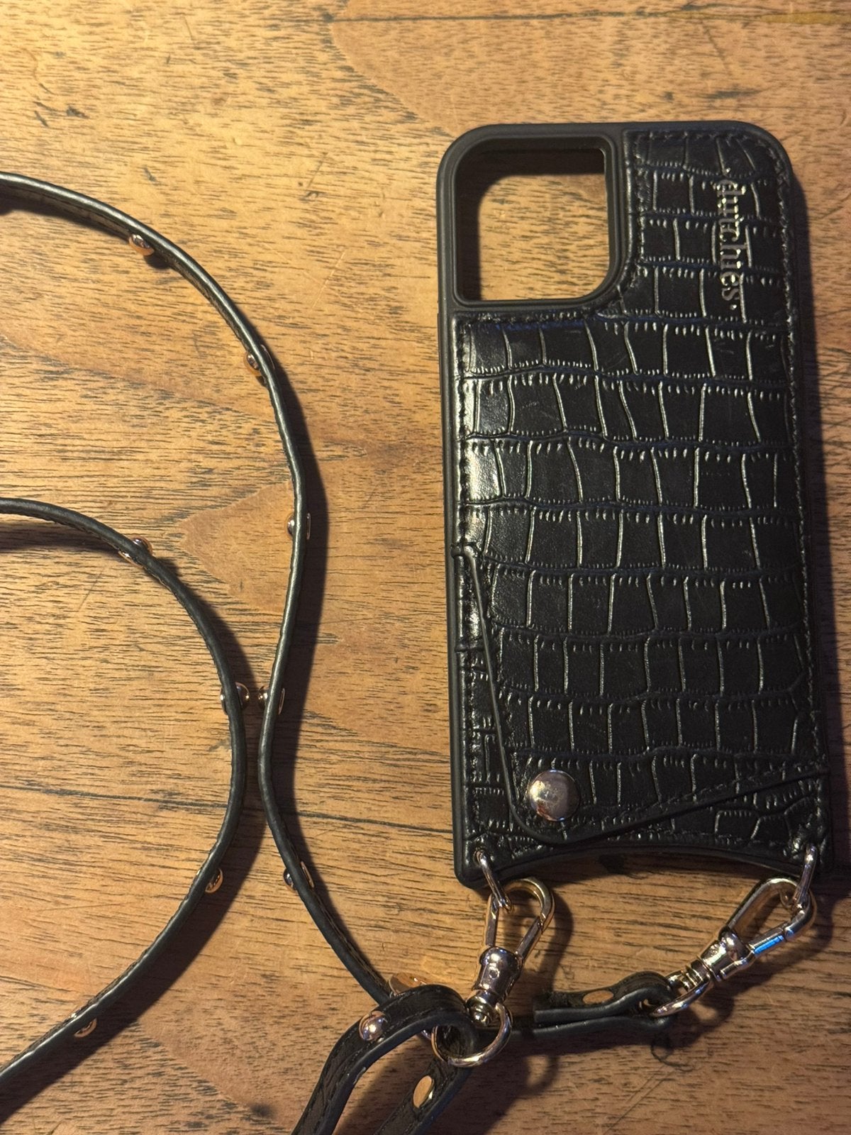 Dutchies leren zwart croco hoesje iphone 12pro met band, Ophalen of Verzenden, Zo goed als nieuw