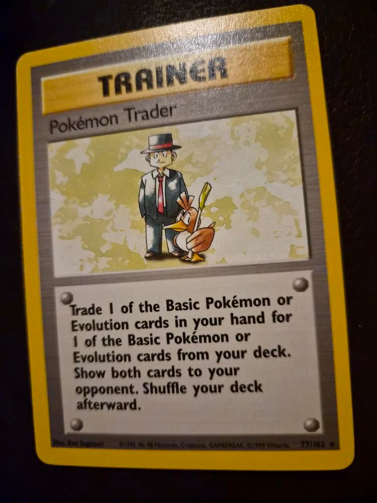Pokemon Trader base set 77/102, Ophalen of Verzenden, Gebruikt, Losse kaart, Foil