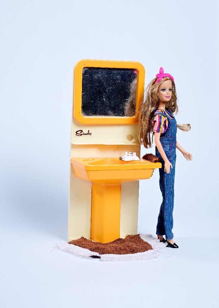Gele Sindy Wastafel retro/vinted, Verzenden, Gebruikt, Toebehoren