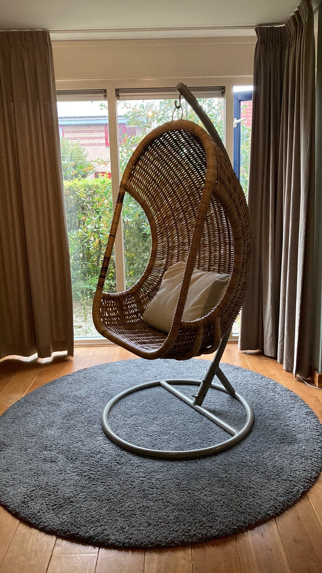 Rotan egg chair, eistoel, Ophalen, Gebruikt, Bruin, Riet of Rotan