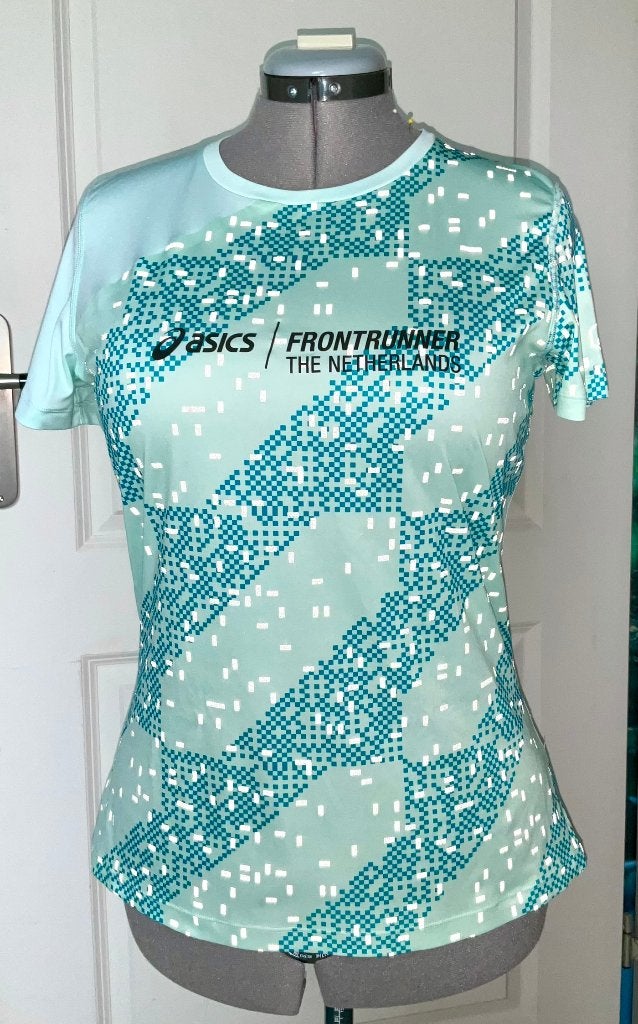 Dames hardloopshirt Asics L  PRIJS VERLAAGD!, Maat 38/40 (M), Blauw, Ophalen of Verzenden, Zo goed als nieuw