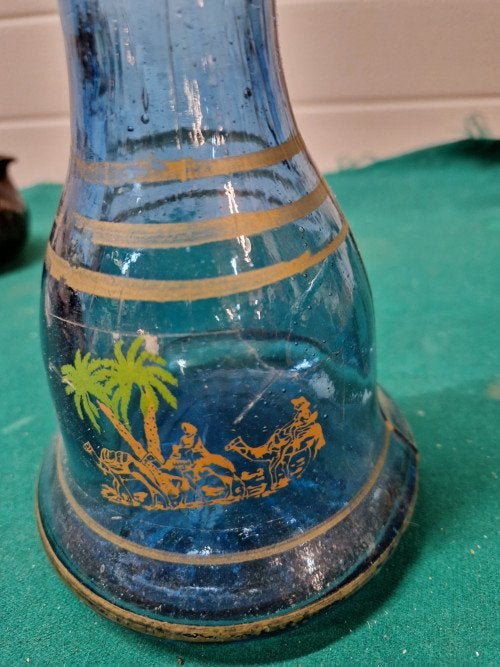 Vaas arabisch blauw glas, Ophalen of Verzenden