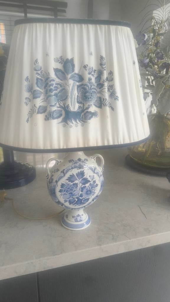 Delfts Blauw Tafellamp van orgineel porseleifles, Ophalen of Verzenden, Zo goed als nieuw, Delfts Blauw, Klassiek, Traditioneel