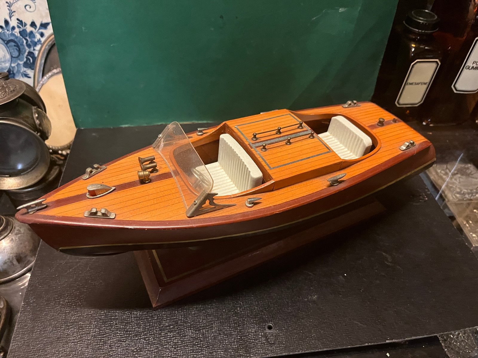 Houten modelbootje Chris Craft, Overige merken, Italie, Groter dan 1:32, Ophalen of Verzenden