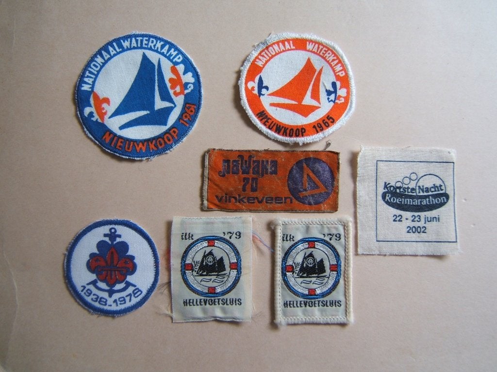 scouting insignes zeeverkenners 7 stuks, Ophalen of Verzenden, Embleem, Speld of Insigne