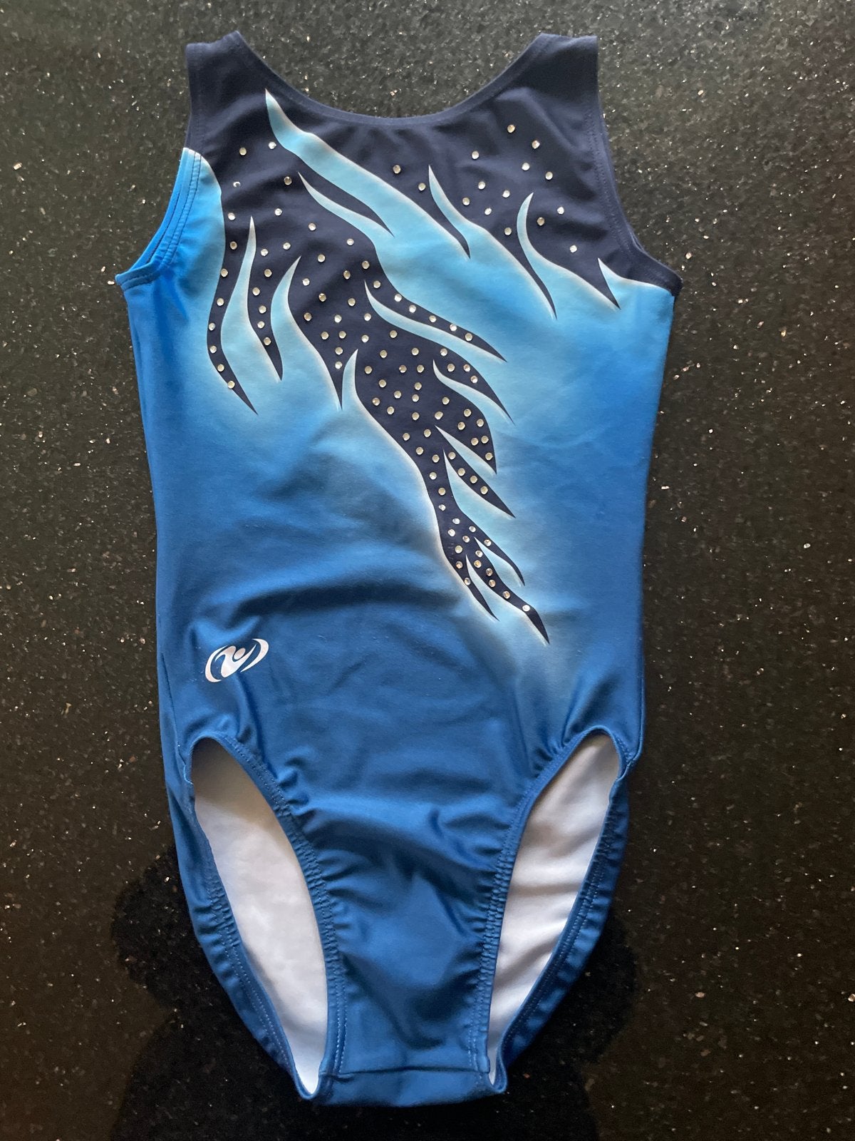 Turnpakje maat 128 met glitters, Ophalen of Verzenden, Gebruikt, Meisje, Sport- of Zwemkleding