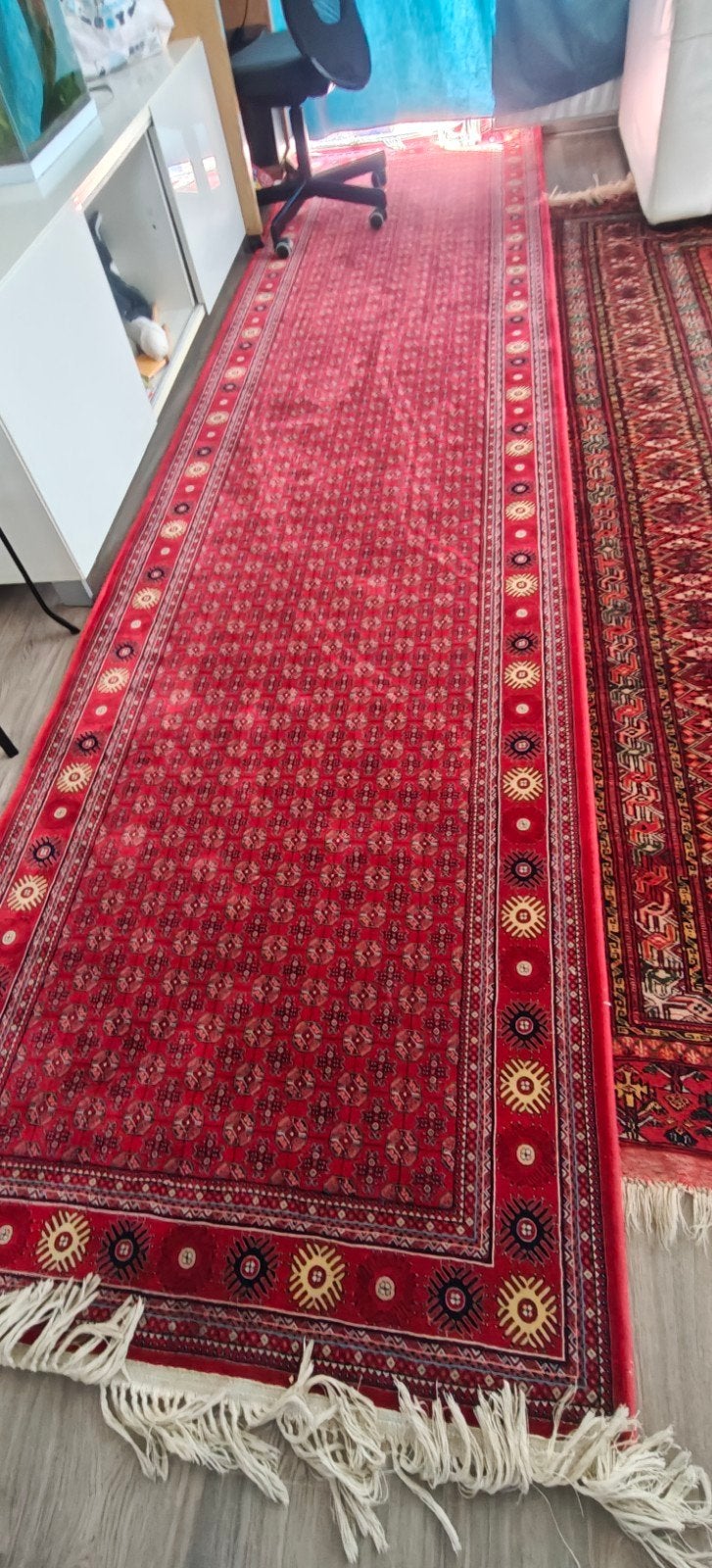 Prachtig Iraans tapijt - 1m x 4m, 100 tot 150 cm, 200 cm of meer, Ophalen of Verzenden, Zo goed als nieuw