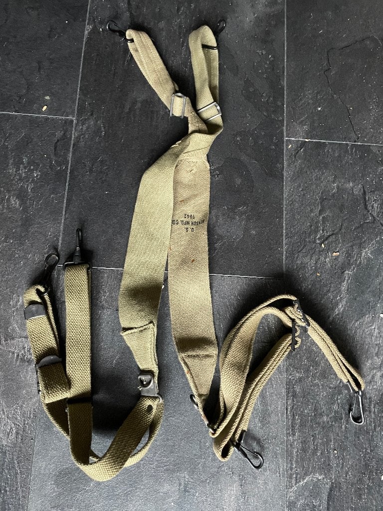 US suspenders 1942 origineel wo2 ww2, Verzamelen, Ophalen of Verzenden, Landmacht, Amerika, Overige typen