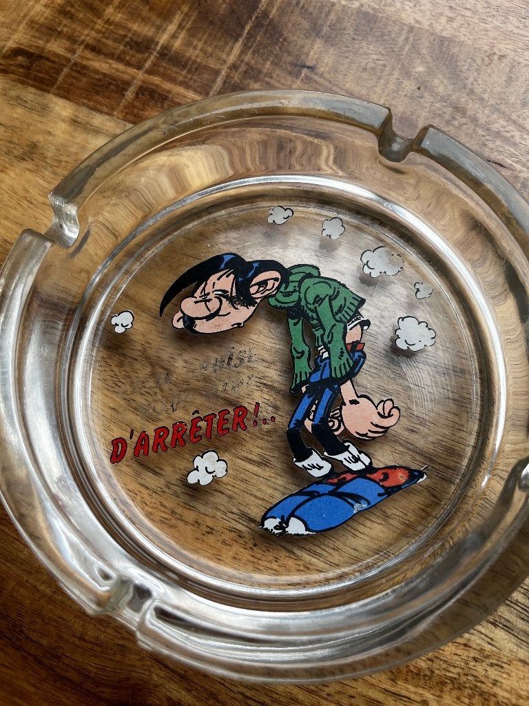 Guust flater  ( Gaston Lagaffe) asbak ( vintage), Verzamelen, Ophalen of Verzenden, Guust of Robbedoes, Gebruikt, Gebruiksvoorwerp