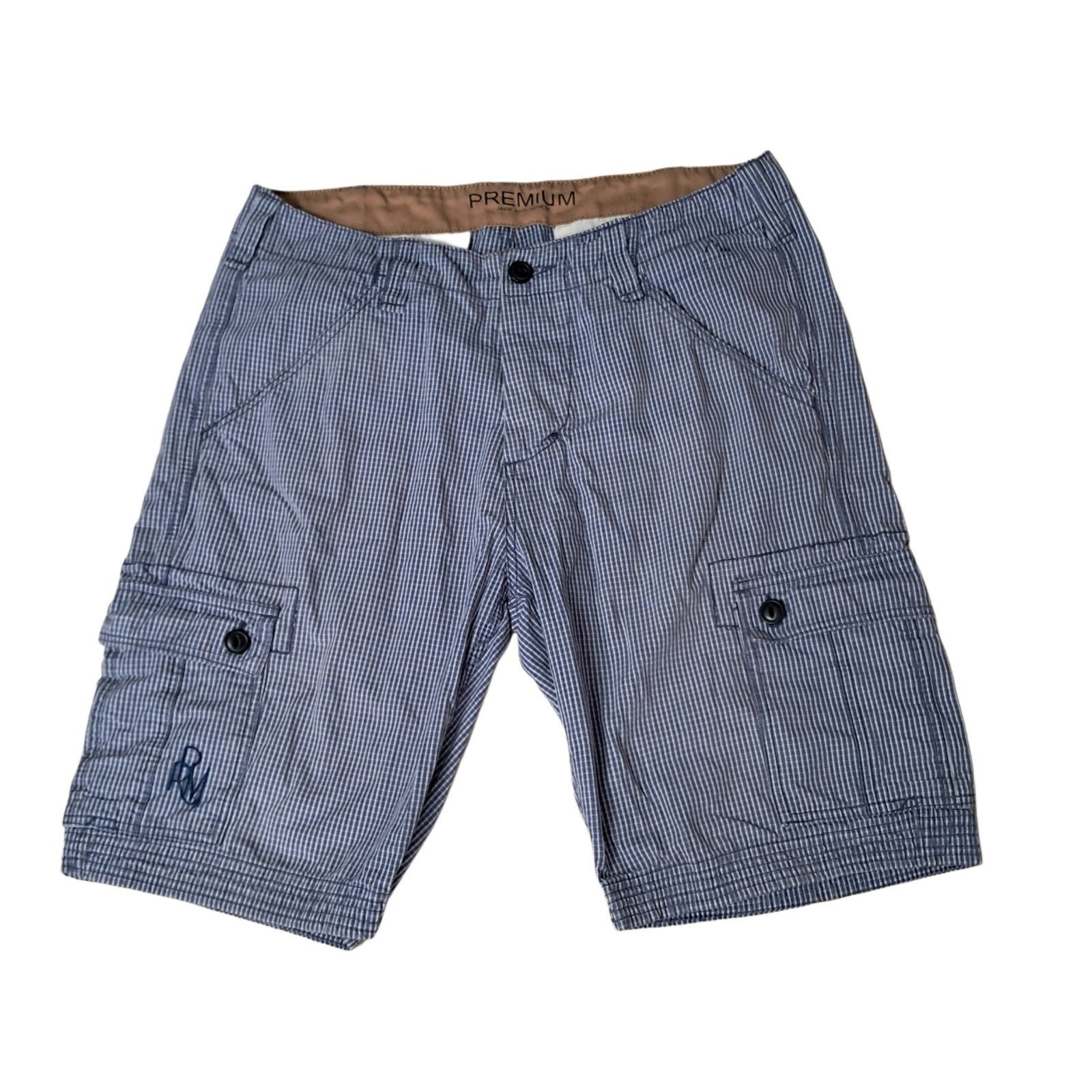 Jack & Jones cargo short maat L – blauw/wit geruit –, Blauw, Ophalen of Verzenden, Gedragen, Maat 52/54 (L)