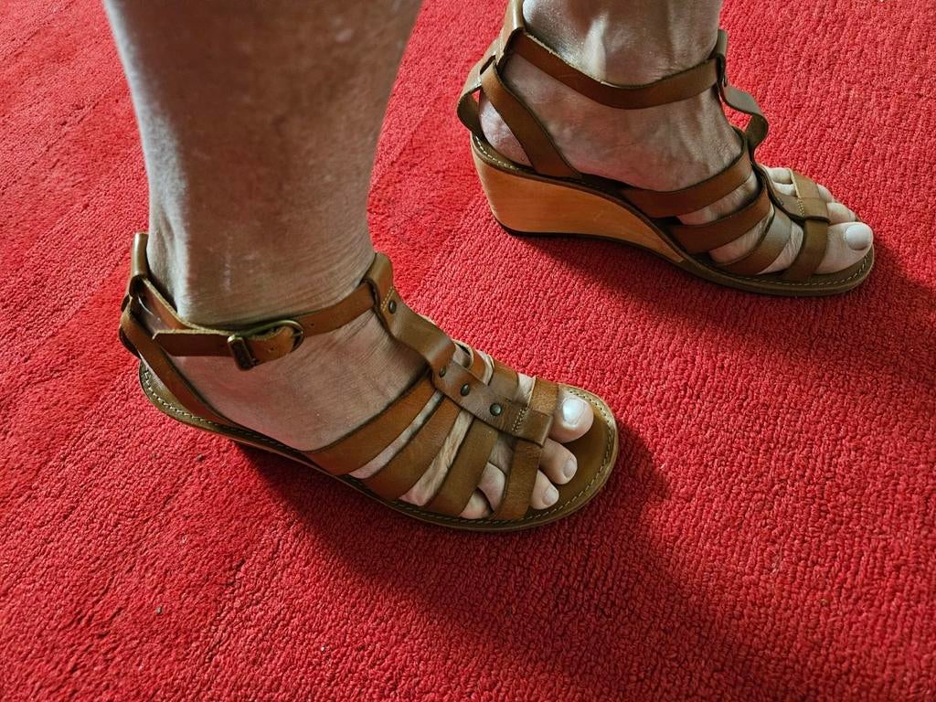 Ecco Sandalen Maat 39 - Comfortabele Leren Sandalen, Ecco, Bruin, Gedragen, Sandalen of Muiltjes