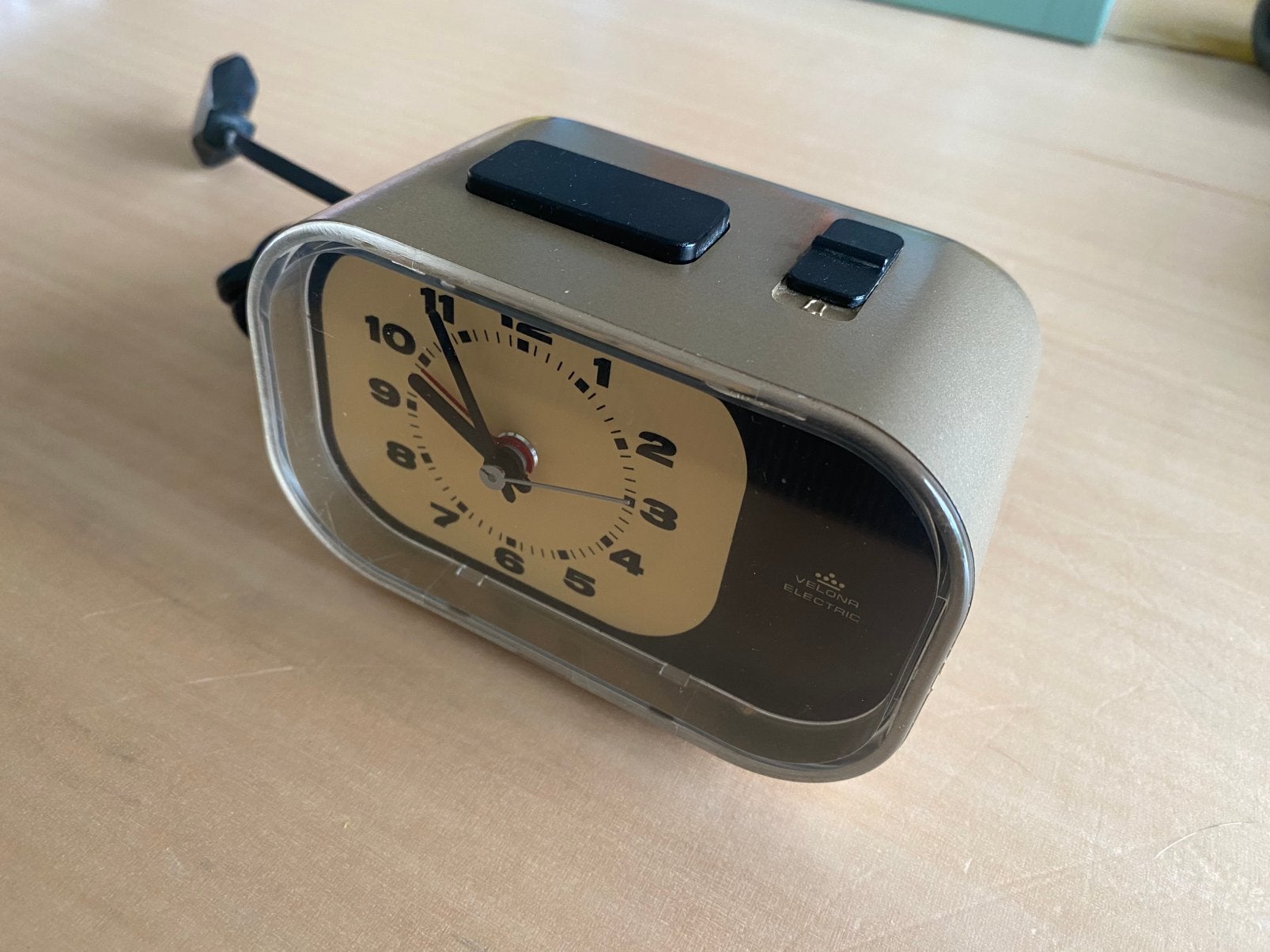 Vintage wekker alarm klok velona electric OVD 123, Ophalen of Verzenden, Gebruikt