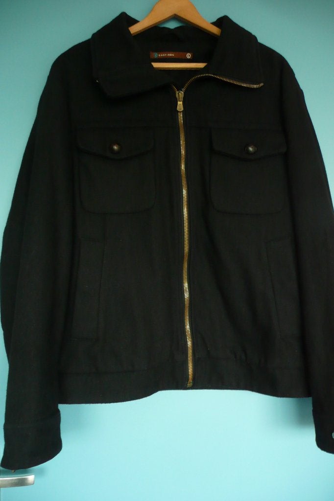 Wollen winter jacket van Cast Iron Maat L, Kleding | Heren, Maat 52/54 (L), Zwart, Ophalen of Verzenden, Cast Iron