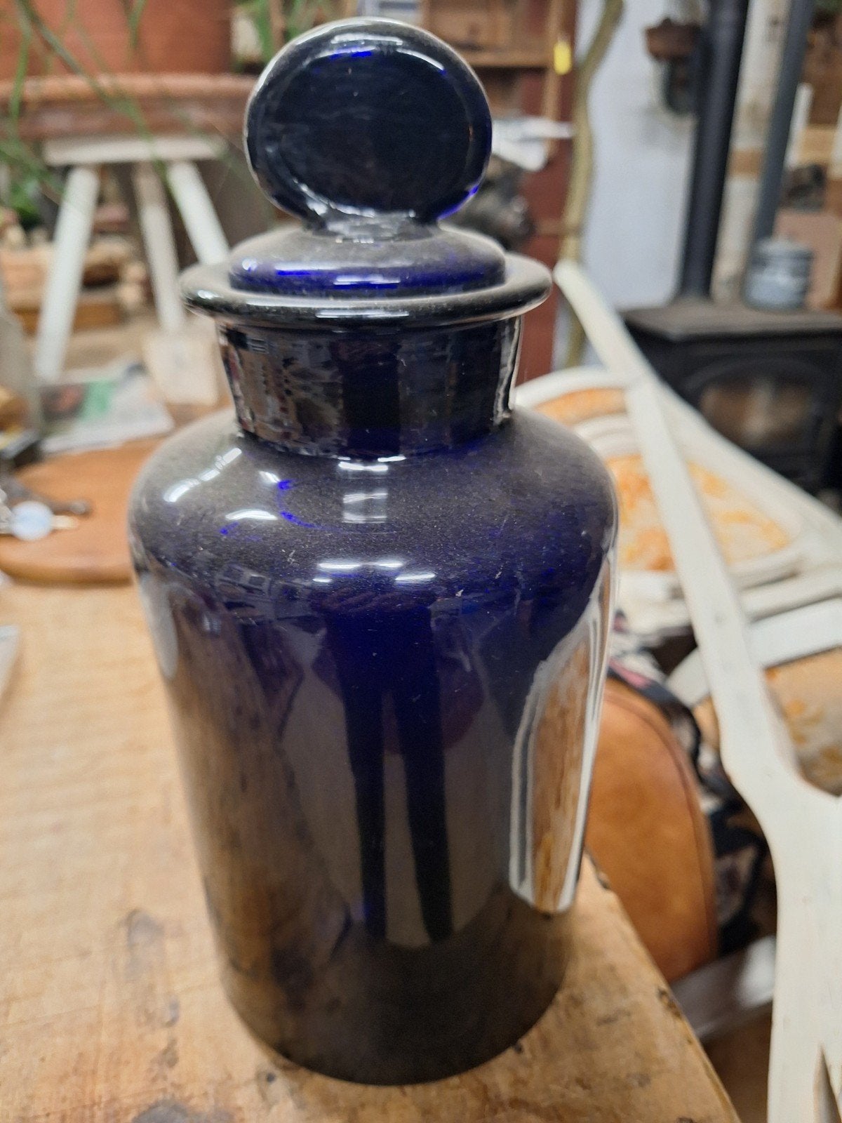 kobaltblauwe apothekers fles, Antiek en Kunst, Ophalen