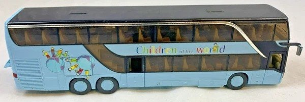 Siku 3732 Setra S 431 DT Dubbeldekker Children of World bus, Coolsingel 104, 3011 AG Rotterdam, Netherlands, SIKU, Verzenden, Zo goed als nieuw