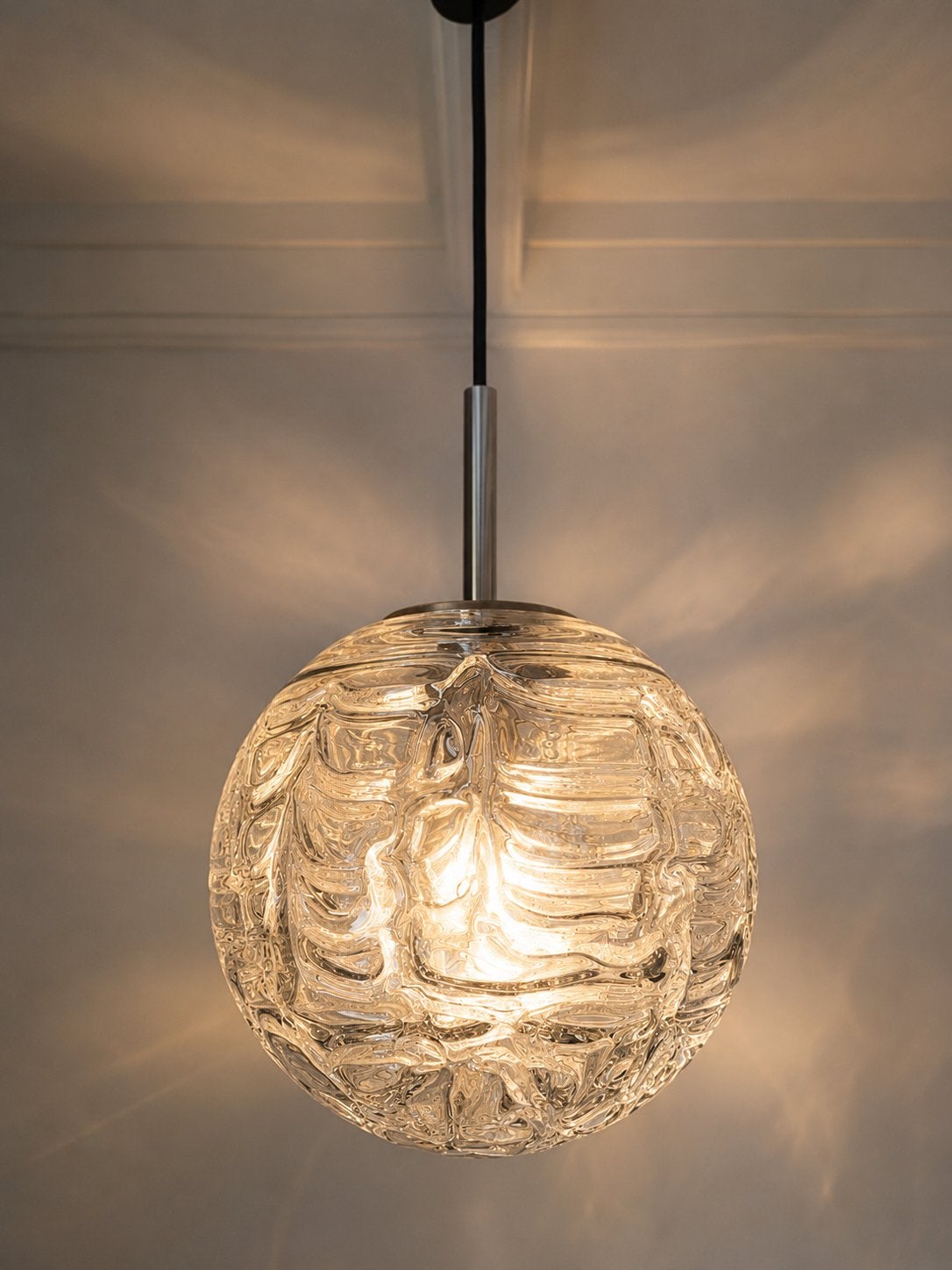 Doria Leuchten hanglamp, 25 cm, vintage, Ophalen of Verzenden, Gebruikt, Glas