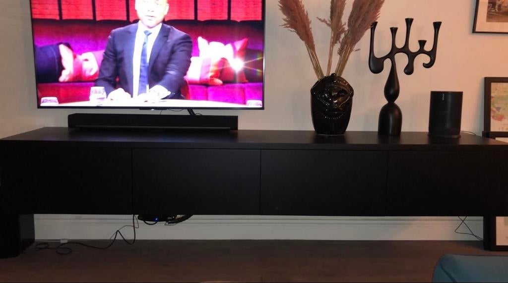 Mat zwart tv meubel van Zen Lifestyle - 240 cm, Huis en Inrichting, Ophalen, Gebruikt, 200 cm of meer, Minder dan 100 cm