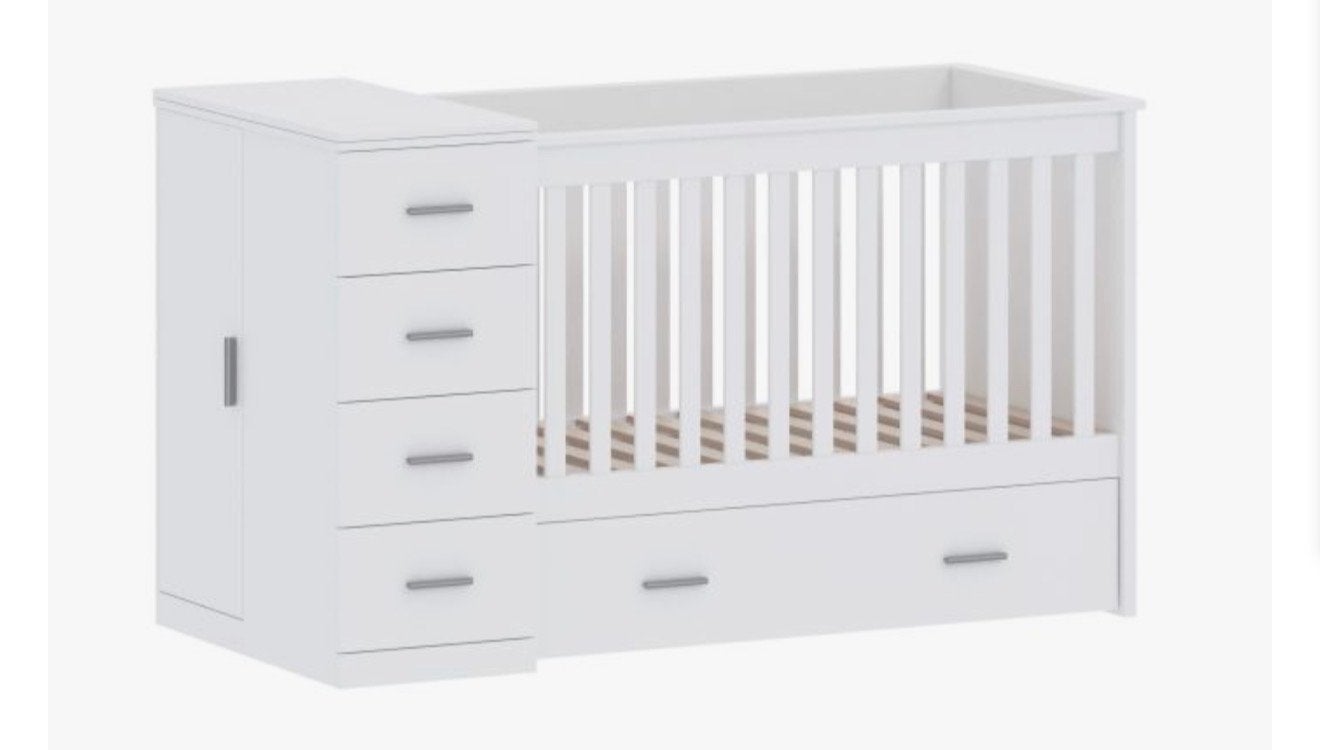 Born Lucky Combi Ledikant Memphis Wit NIEUW, Ophalen, Nieuw, 160 tot 180 cm, 70 tot 85 cm