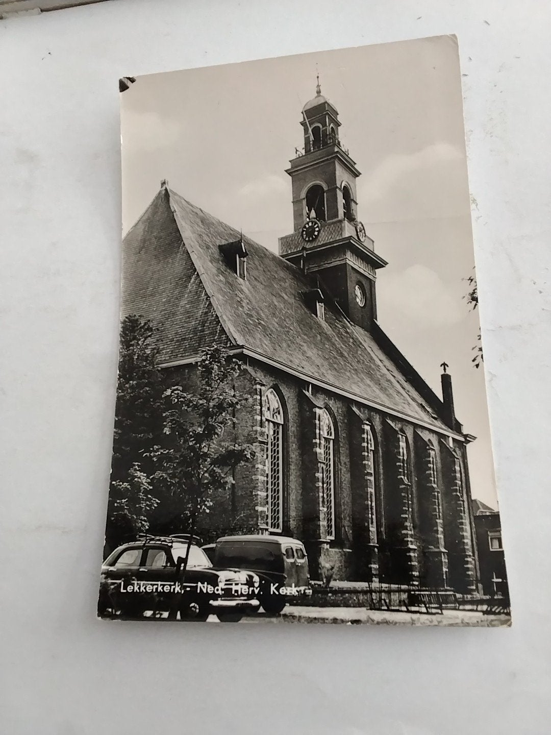 Oude Ansichtkaart Lekkerkerk - Ned. Herv. Kerk, Verzamelen, Ophalen of Verzenden, 1940 tot 1960, Gelopen, Zuid-Holland