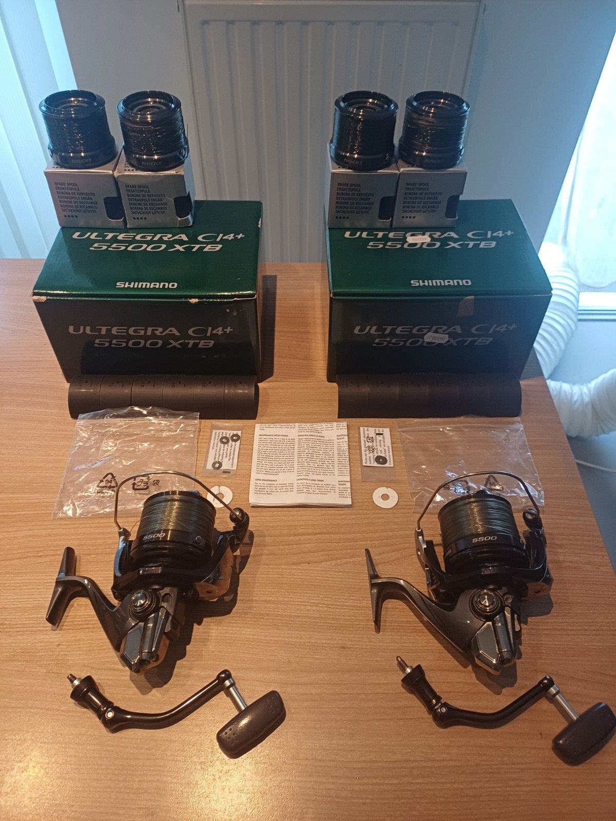 2x molens shimano ultegra xtb ci4 5500, Watersport en Boten, Hengelsport | Karpervissen, Verzenden, Zo goed als nieuw, Molen