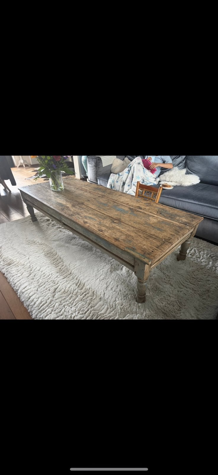 Oude houten tafel, Ophalen, Gebruikt, Rechthoekig, 50 tot 100 cm