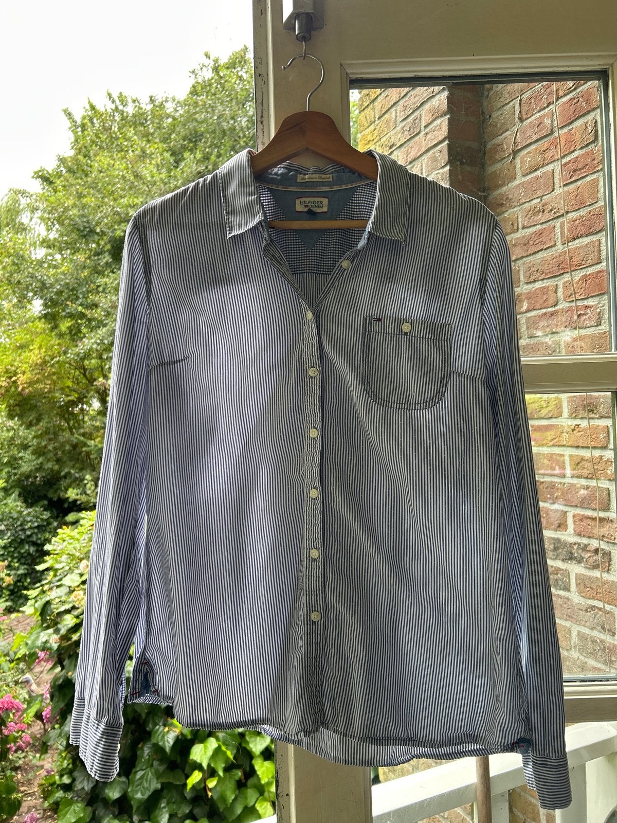 Tommy Hilfiger Denim gestreepte blouse XL, Kleding | Dames, Ophalen of Verzenden, Gedragen, Maat 46/48 (XL) of groter, Blauw