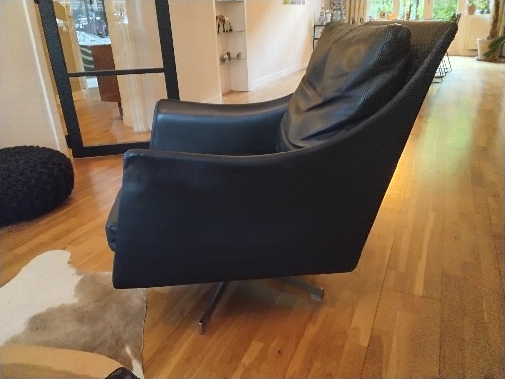 Zwarte Flexform Boss draai fauteuil, Ophalen, Gebruikt, Modern, 50 tot 75 cm