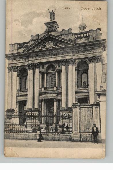 Oudenbosch Kerk / Basiliek voorzijde  militair st 1915, Ophalen of Verzenden, Voor 1920, Gelopen, Noord-Brabant