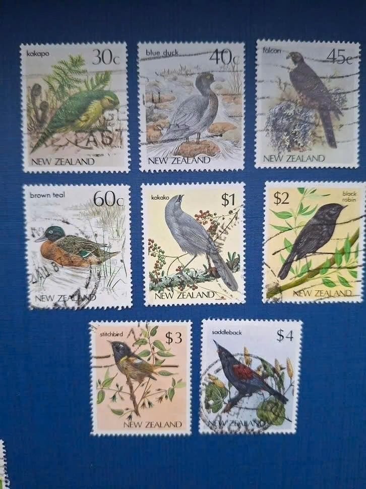 Postzegel Nieuw Zeeland 1986 ev 8 zegels met Vogels 25-07, Ophalen of Verzenden, Gestempeld