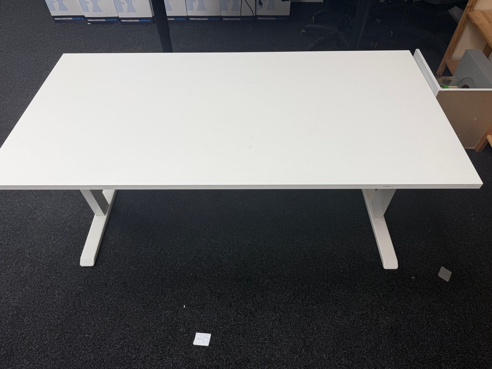 Wit bureau 160x80x74 cm - Ideaal voor thuiswerkplek, Huis en Inrichting, Ophalen, Gebruikt, Wit
