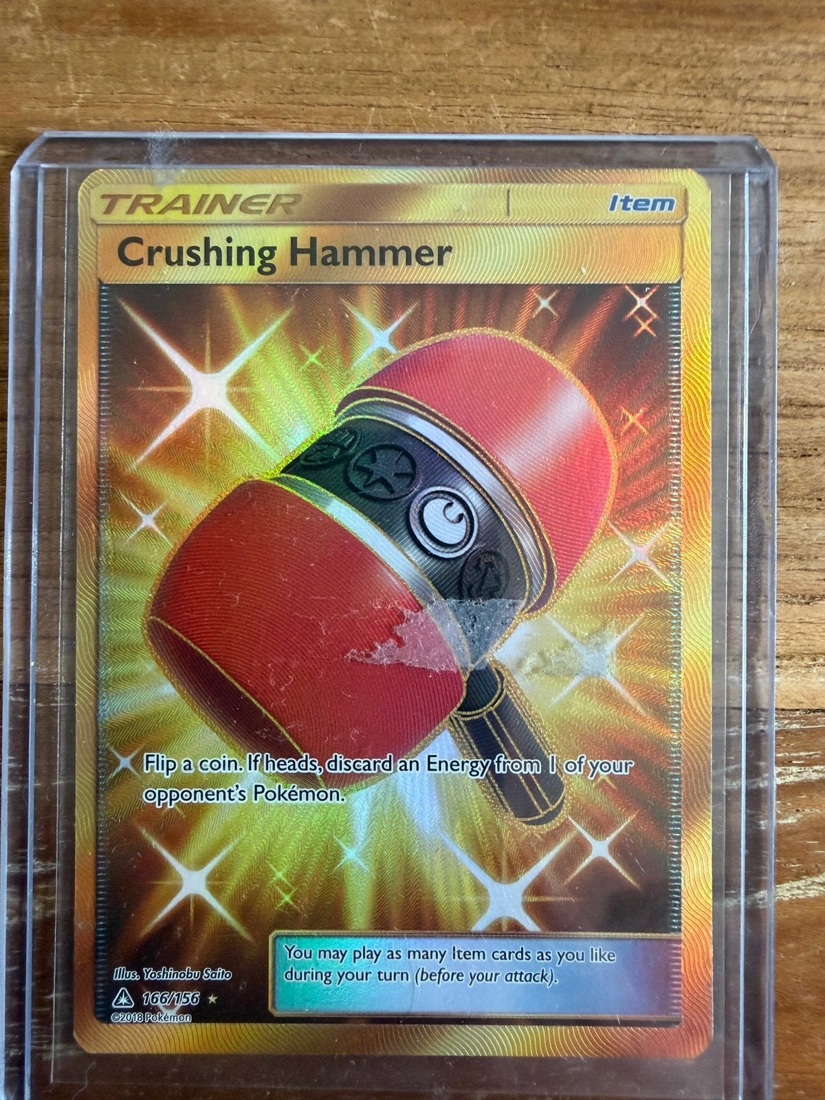 Pokémon TCG Crushing Hammer Trainer Kaart 166/156, Verzenden, Zo goed als nieuw, Losse kaart, Foil