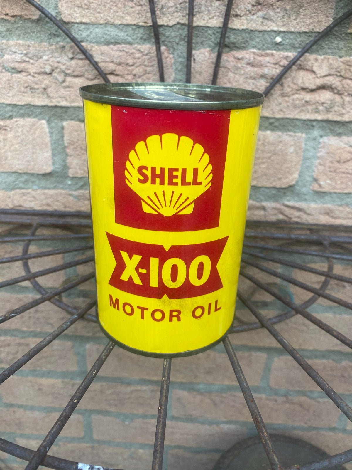 Vintage Shell X-100 Motorolie Blik - 1 Pint, Ophalen of Verzenden, Zo goed als nieuw