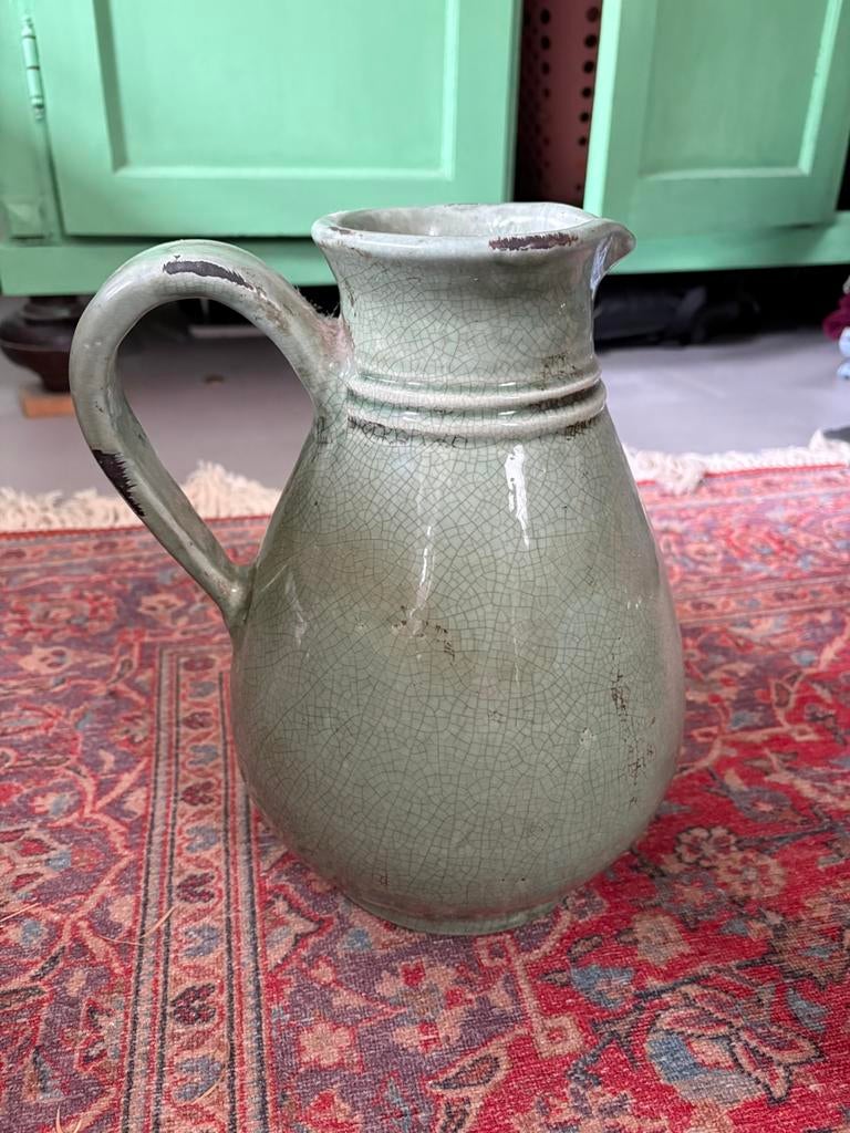 Mooie vintage vaas van vtwonen vt wonen, Ophalen, Gebruikt, Groen, Glas