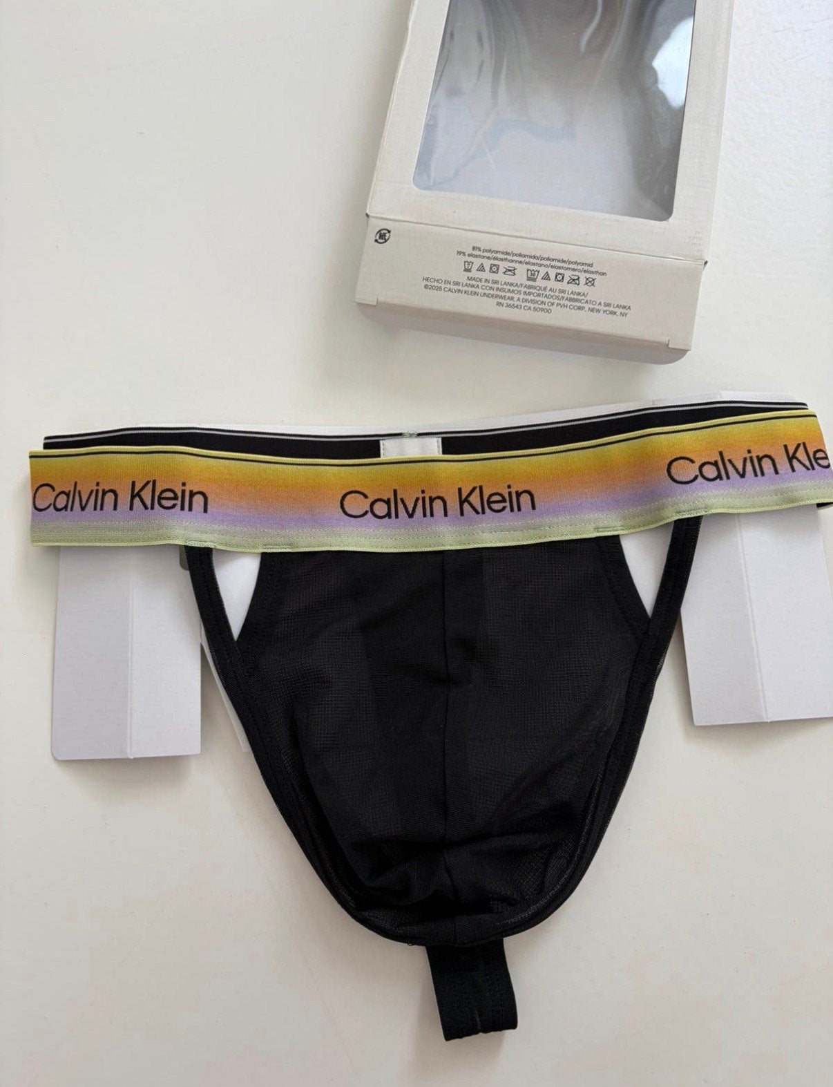 Calvin Klein Icon Mesh Thong Nieuw, Verzenden, Zwart, Slip