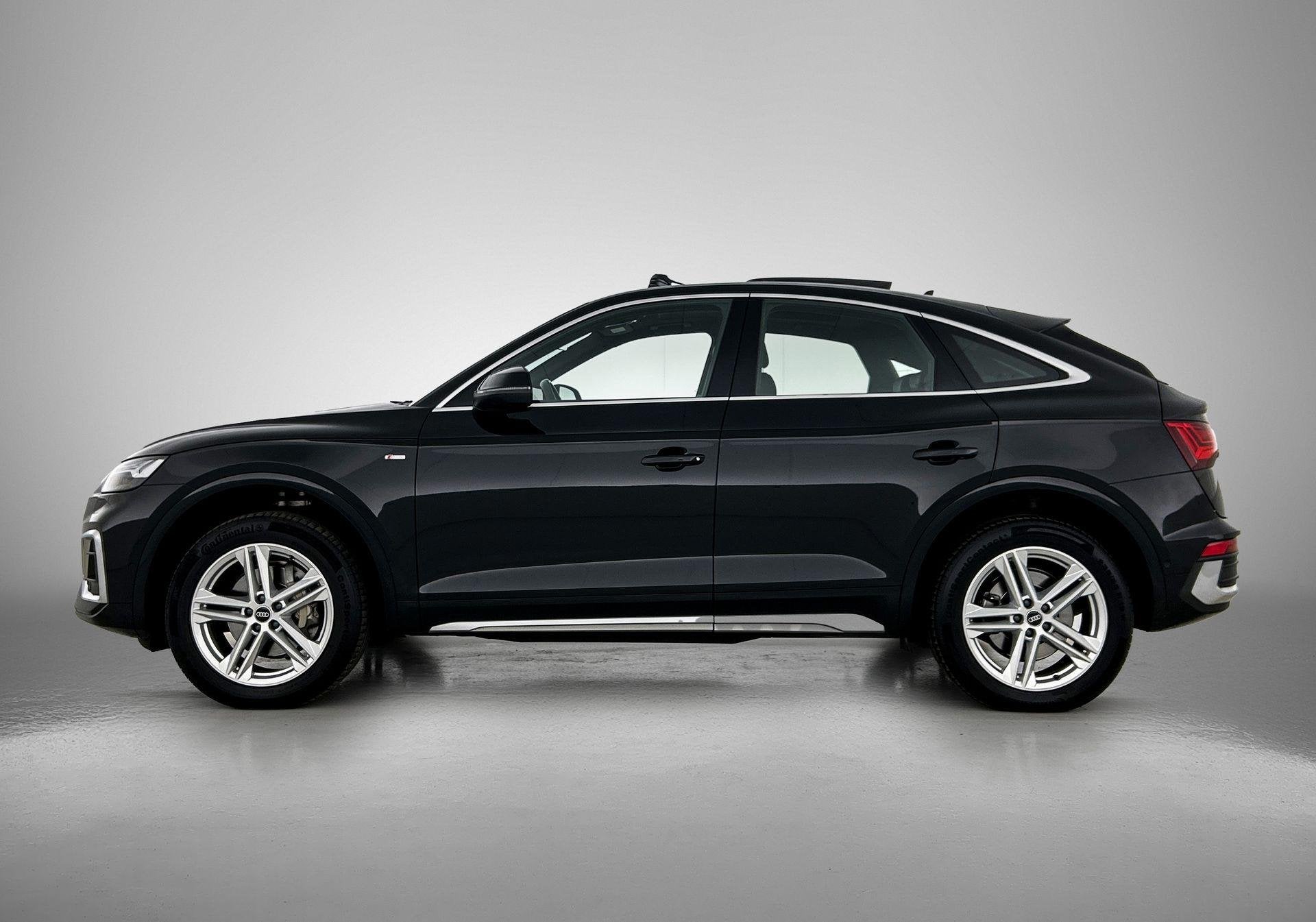 Audi Q5 Sportback 40 TFSI S edition 204 PK | S-line | Panora, Auto's, Gebruikt, 4 cilinders, Leder en Stof, Zwart