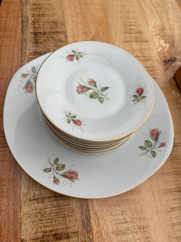 Vintage Schirnding Bavaria Porseleinen Gebaksbordjes, Antiek en Kunst, Antiek | Servies los, Ophalen
