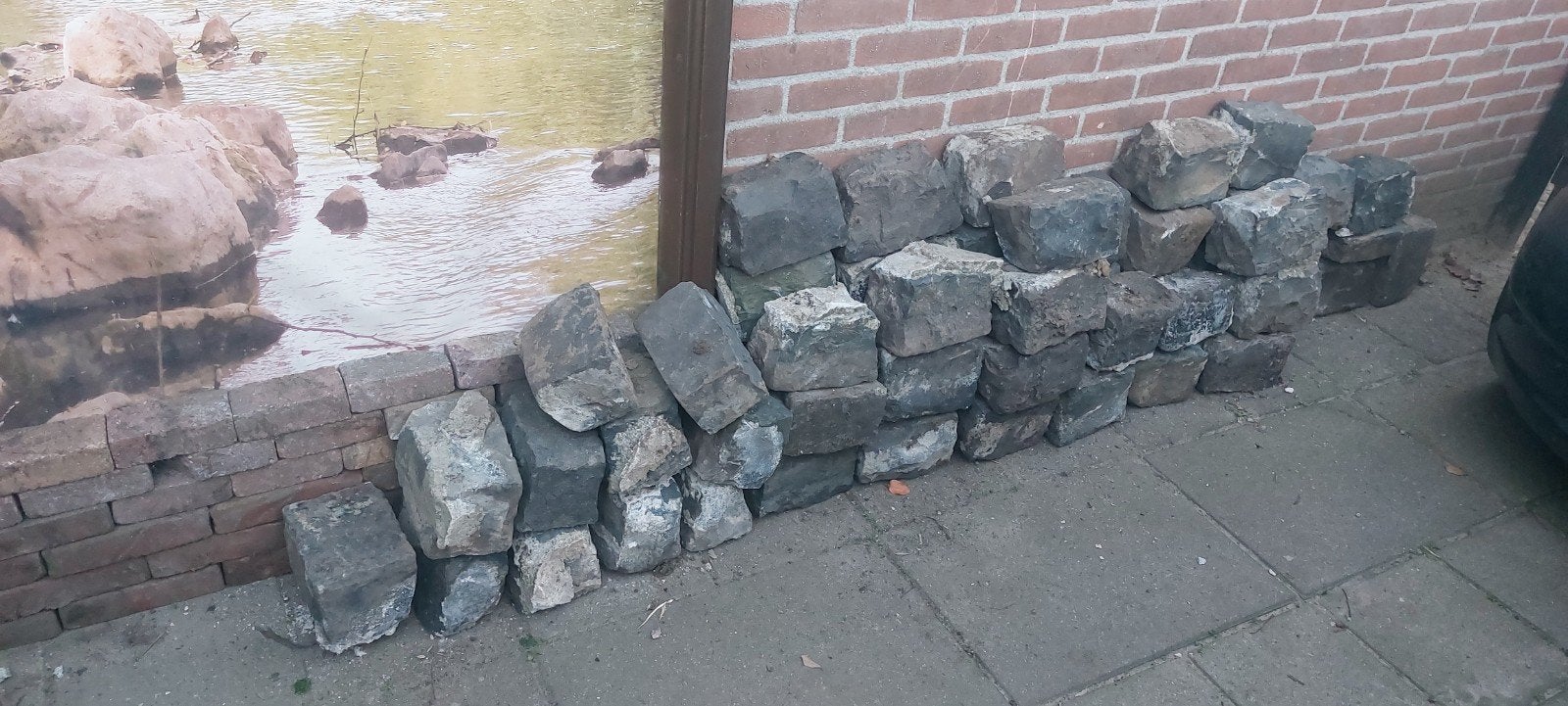 basalt blokken, Ophalen, Antraciet, Basalt, Split
