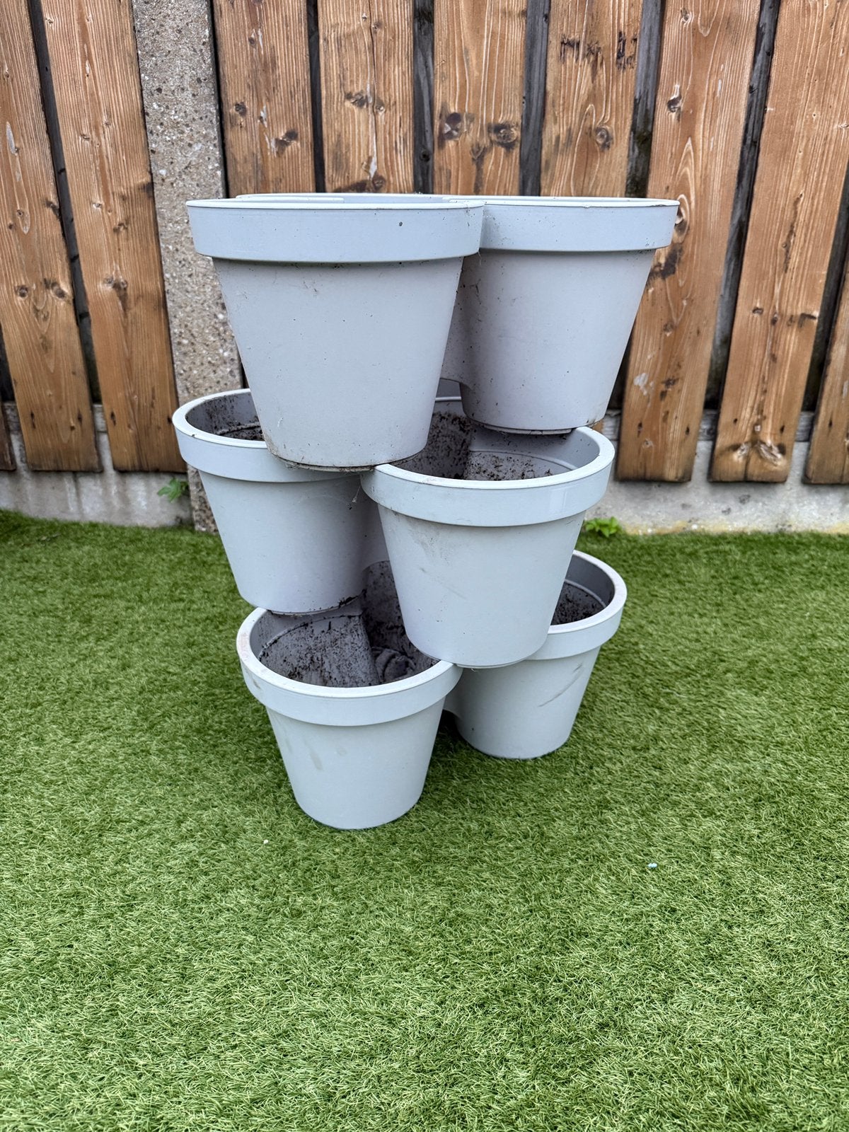 Stapelbare bloempotten, Tuin en Terras, Kunststof, Gebruikt, Minder dan 30 cm, Minder dan 60 cm