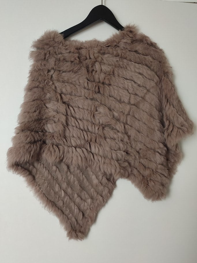 Oakwood luxe faux fur cape / poncho – Universeel – taupe, Maat 38/40 (M), Beige, Ophalen of Verzenden, Zo goed als nieuw